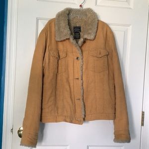 Corduroy fur jacket